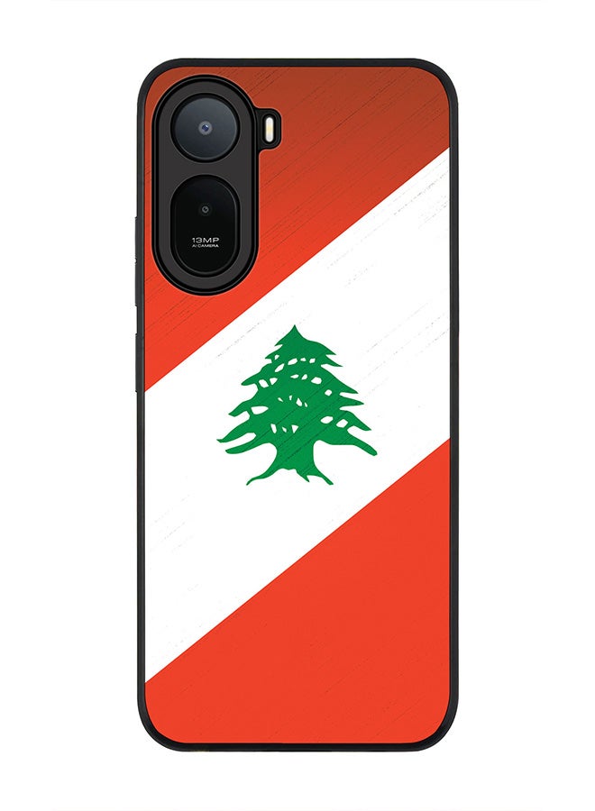 Stylizedd Rugged Case for Xiaomi Redmi A7 Pro 4G / Poco C81 / Poco C81 Pro / Poco C85x 5G- Slim Fit Hybrid Rubber Cover Flag Of Lebanon