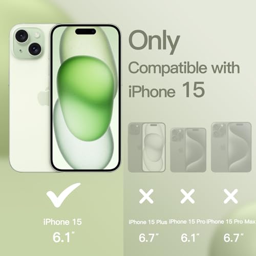 JETech Silicone Case for iPhone 15 61Inch SilkySoft Touch FullBody Protective Phone Case Shockproof Cover Green - Image 3