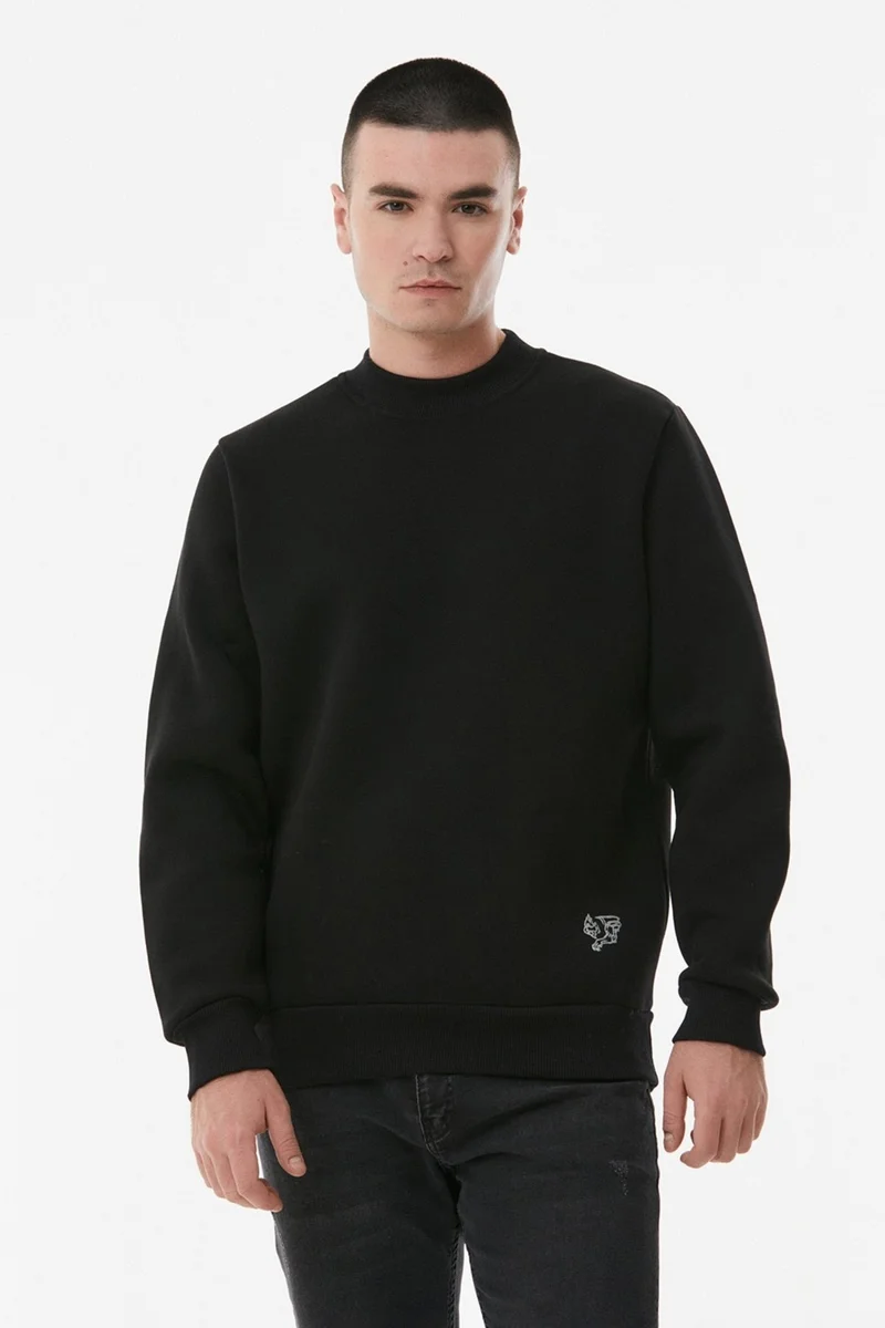 FullaModa Basic Stand Collar Sweatshirt