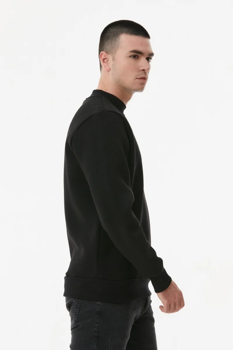 FullaModa Basic Stand Collar Sweatshirt