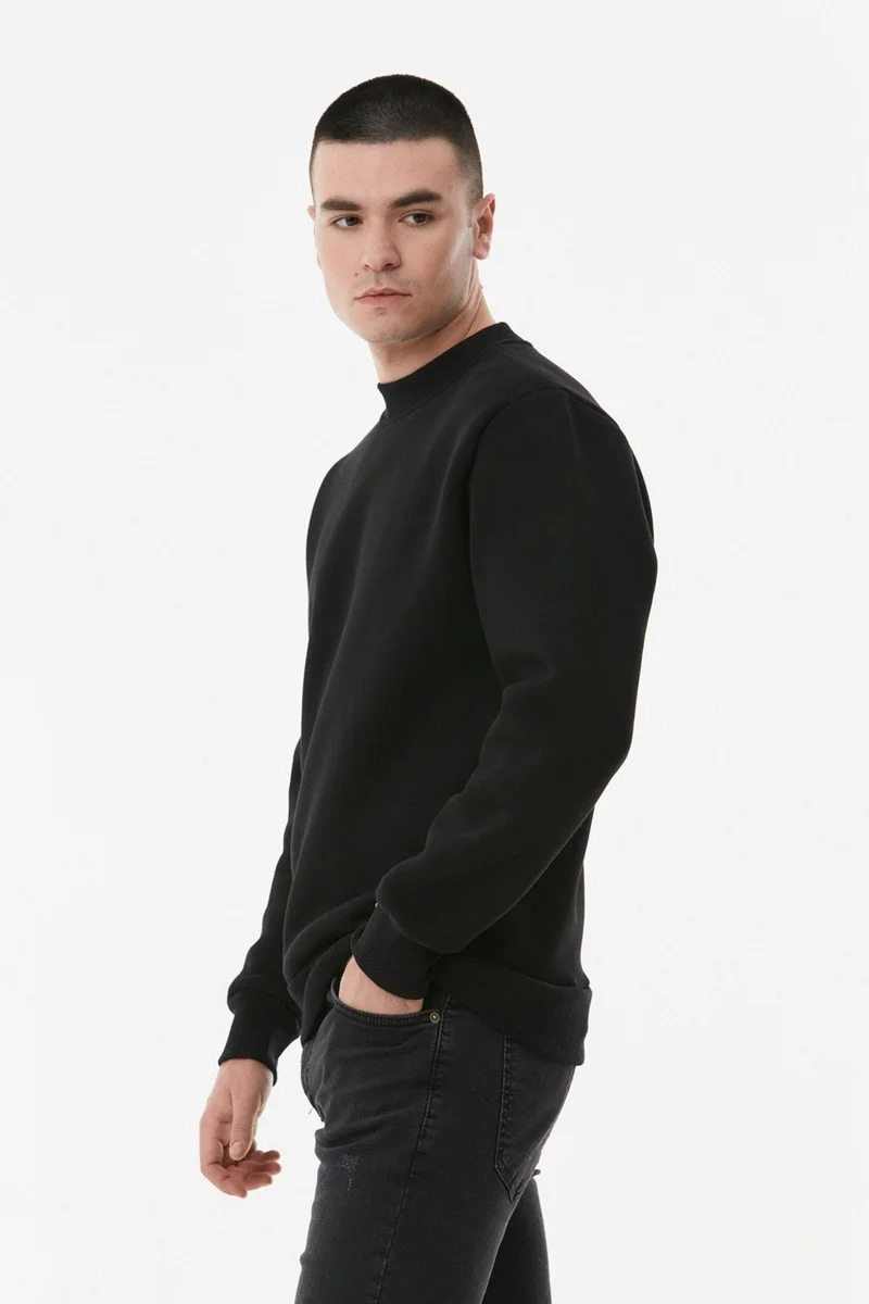 FullaModa Basic Stand Collar Sweatshirt