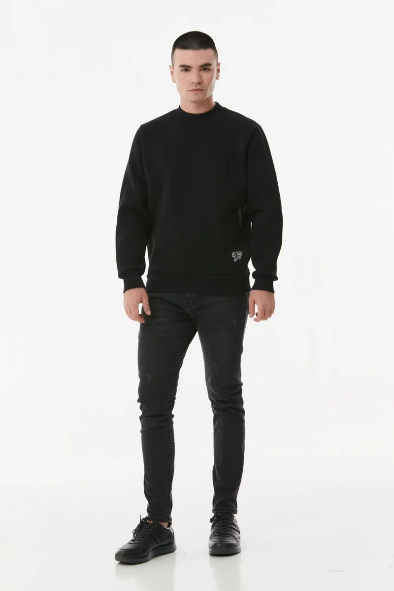 FullaModa Basic Stand Collar Sweatshirt