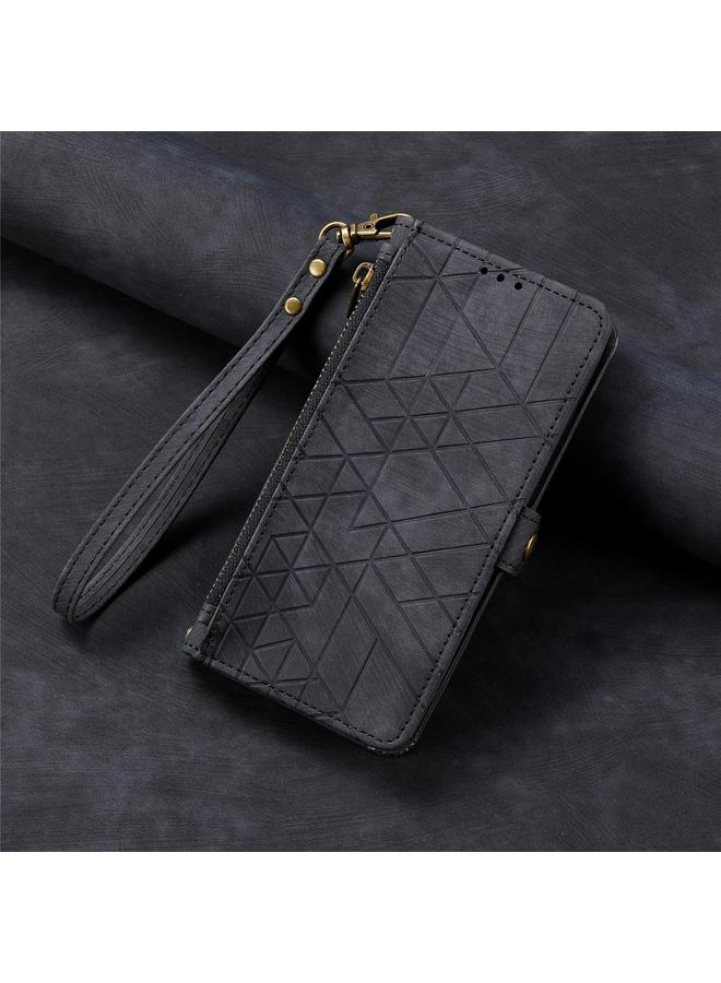 S-TOP Case For Honor 400 Lite Geometric Zipper Wallet Side Buckle Leather Phone Case - Image 5