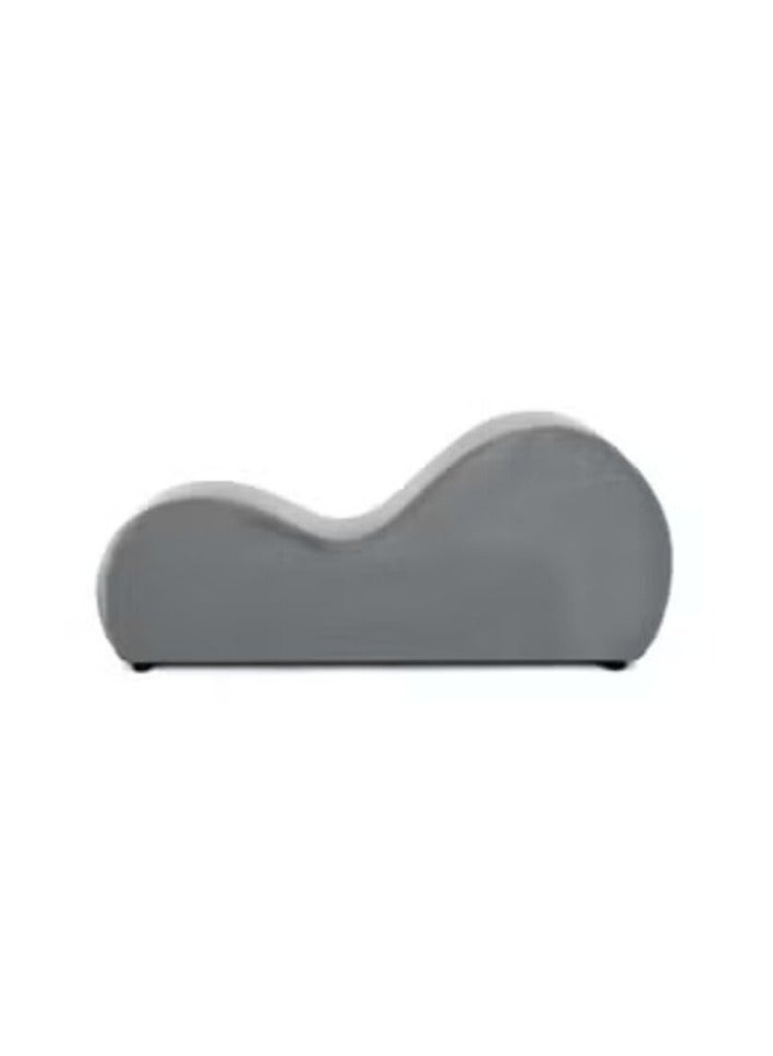 Small Romantic Chaise Longue Luxury Solid Pattern Of Velvet Fabric - Grey -170x70x40cm