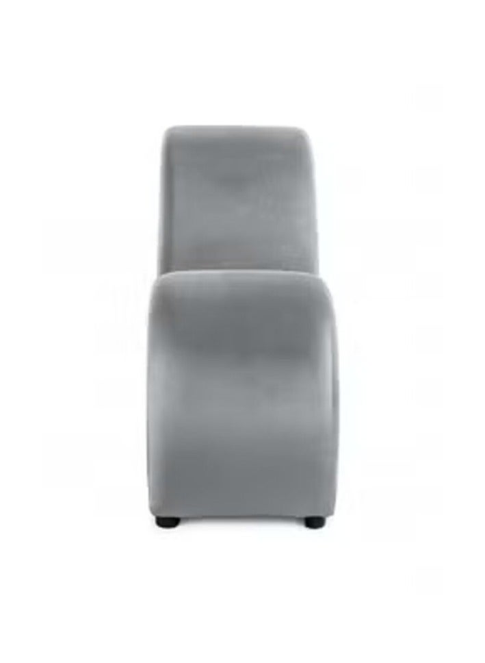 Small Romantic Chaise Longue Luxury Solid Pattern Of Velvet Fabric - Grey -170x70x40cm