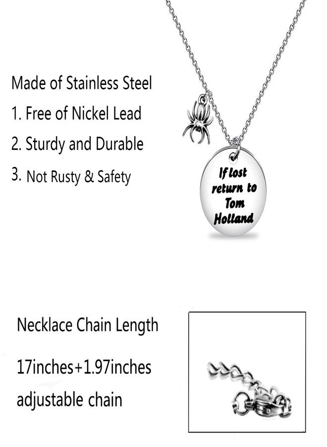 BNQL If Lost Return to Tom Holland Necklace Spider Necklace Gift for Son (If Lost Return necklace) - Image 2
