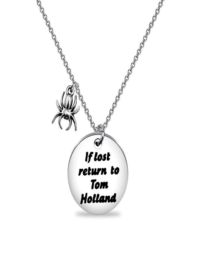 BNQL If Lost Return to Tom Holland Necklace Spider Necklace Gift for Son (If Lost Return necklace) - Image 1
