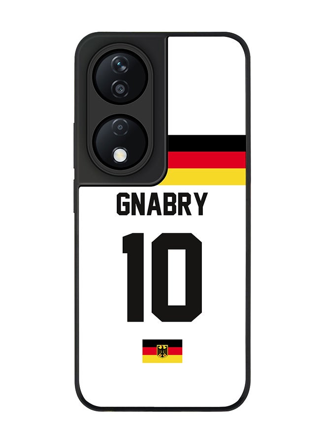 Stylizedd Rugged Black Edge Case for Honor X7b, Slim fit Case Flexible Anti Drop TPU Gel Thin Cover -  Football Team - Germany, Player Name - Gnabry - Image 1