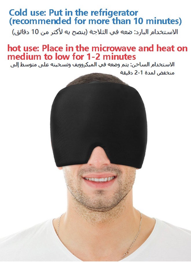 Migraine Relief Cap Soothing Headache Ice Pack Mask Products Cooling Gel Hat Face Cold Compress Head Wrap for Tension Stress Hangover