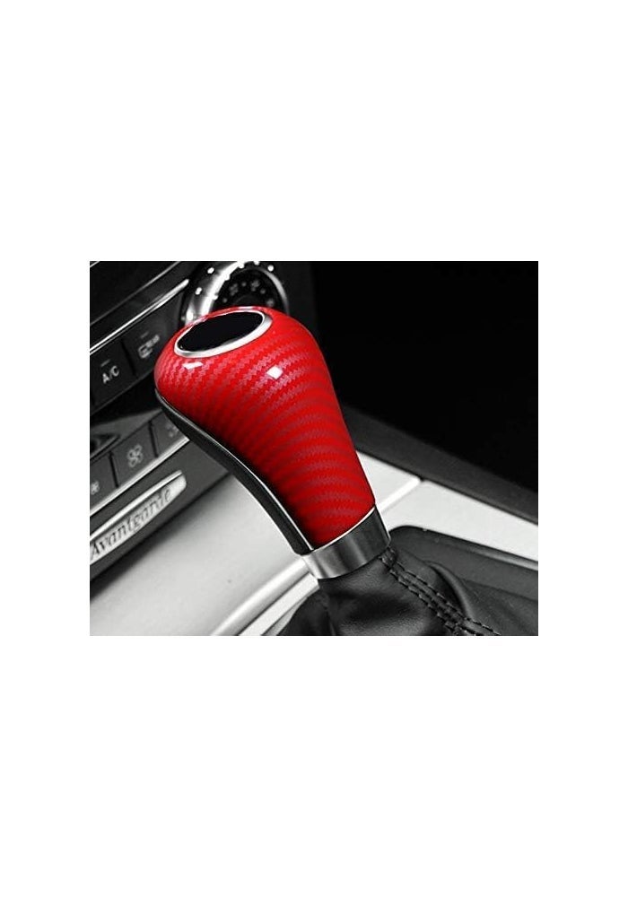 7Cylinder Gear Shift Knob Cover for Mercedes Benz (2004-2014) - Red Carbon Fiber - Image 4
