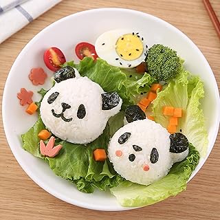 Chchmu Rice Mold Non-Stick Sushi Making Kit Cartoon Animal Panda Sushi Bento Maker Mould with Seaweed Nori Expression - Image 1