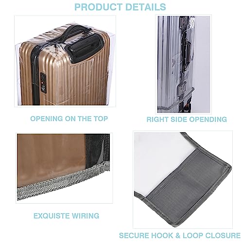 FABULWAY Clear PVC Suitcase Cover Protectors Thicken Luggage Cover Protector Full Transparent Waterproof Wheeled Dustproof Luggage Sleeve Protector 26" - Image 5