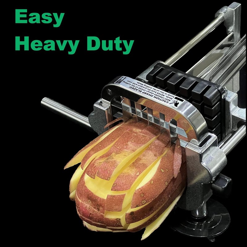 Eascandy French Fry Cutter, Heavy Duty Potato Slicer, Stainless Steel French Fries Cutter for Sweet Potato, Carrot, Yam, Cucumbers, 1/2&3/8&1/4 Cutter - Image 2
