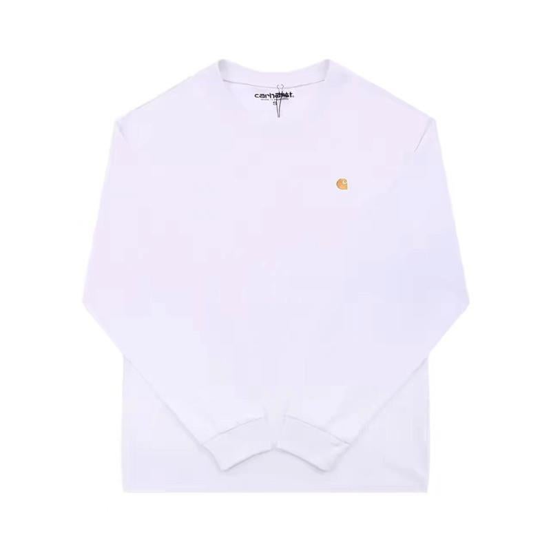 Carhatt New Trendy Brand Correct Version Japanese Classic Gold Chest Small Logo Men'S And Women'S Round - Image 3