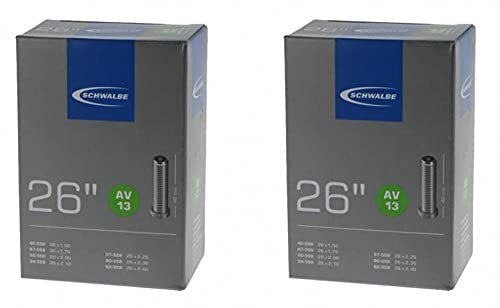 Schwalbe Unisex's AV13 Inner Tube, Black, 26 x 1.50, Pack of 2 - Image 4