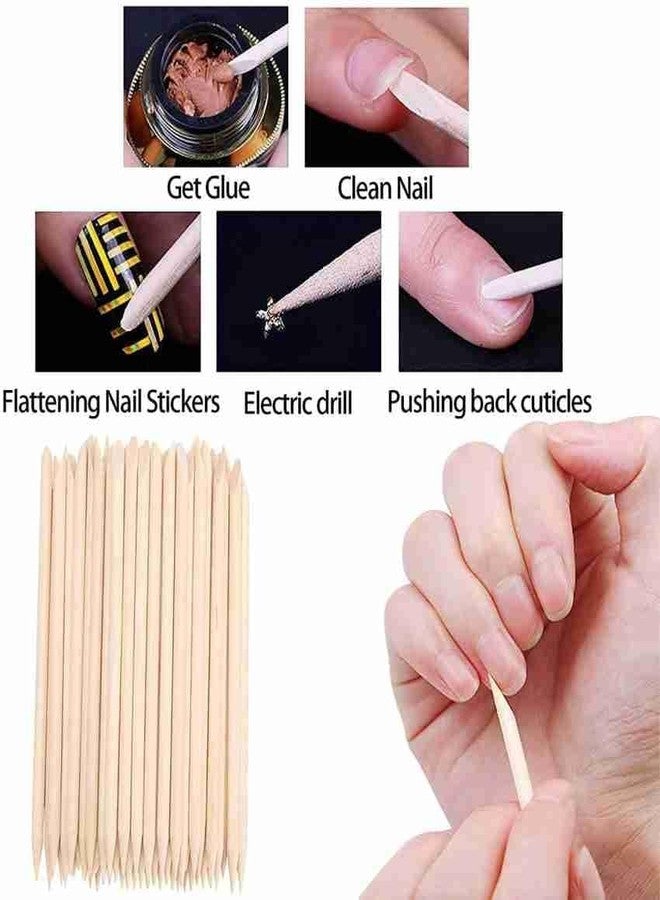 FEELHIGH 100 قطعة عصي برتقالية للأظافر - دافعة جلدية خشبية مزدوجة الجوانب متعددة الوظائف، غير سامة، أدوات خشبية آمنة للبشرة لتجميل الأظافر والعناية بالقدمين للاستخدام المنزلي والصالونات (100 قطعة صغيرة و 100 قطعة كبيرة) - Image 4