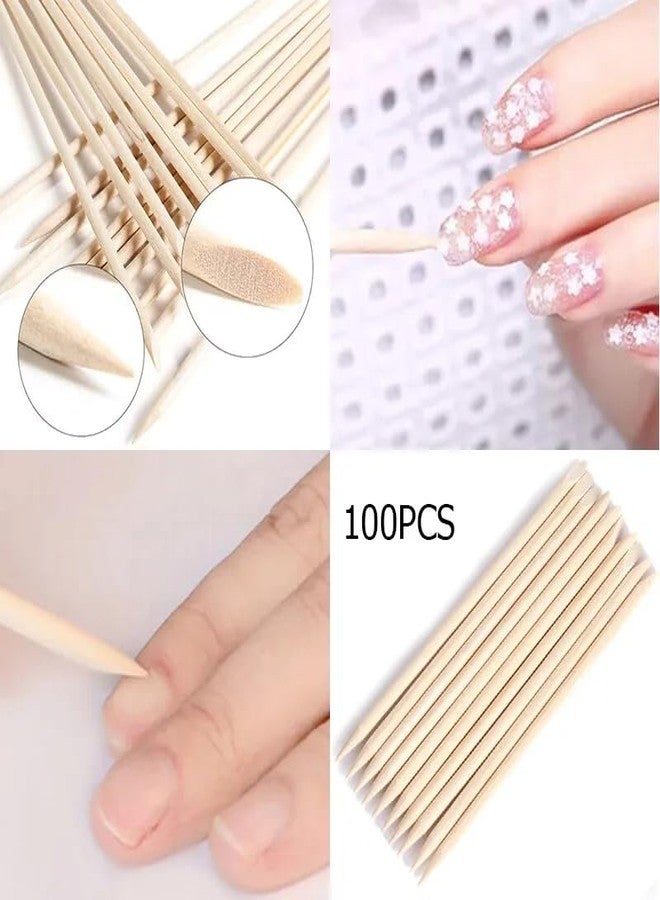 FEELHIGH 100 قطعة عصي برتقالية للأظافر - دافعة جلدية خشبية مزدوجة الجوانب متعددة الوظائف، غير سامة، أدوات خشبية آمنة للبشرة لتجميل الأظافر والعناية بالقدمين للاستخدام المنزلي والصالونات (100 قطعة صغيرة و 100 قطعة كبيرة) - Image 5