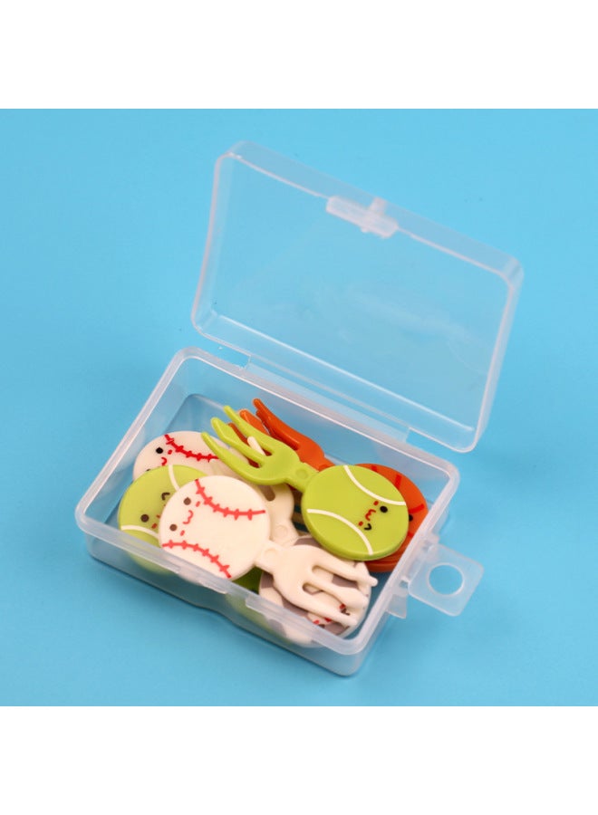 Japanese Cartoon Fruit Fork Cute Animal Fruit Fork Children Baby Special Fruit Sign Wholesale-Color:8pc Fruit Fork/football Boxed  - Image 1