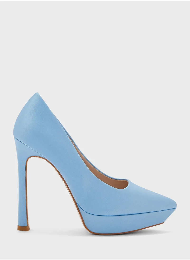 جينجر Satin Platform Pointed Pump