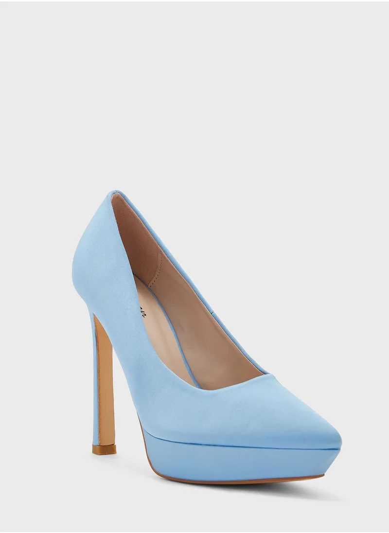 جينجر Satin Platform Pointed Pump