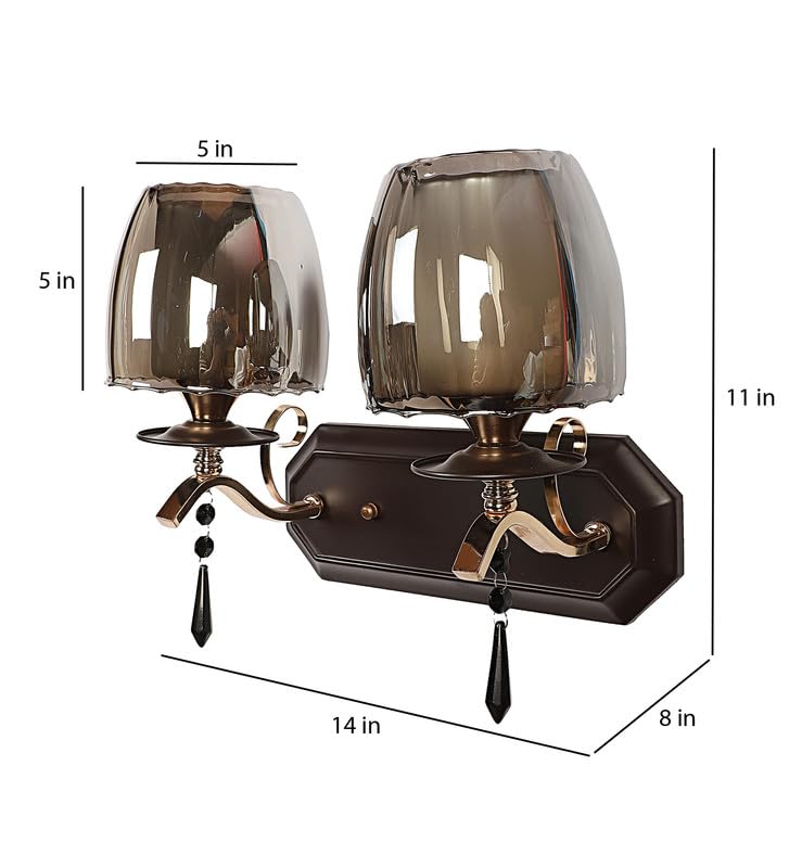 ELIANTE Brown Iron Wall Light Without Bulb Decorative Light for Home Office Bedroom Drawing Room by Jainsons Lights - Image 5
