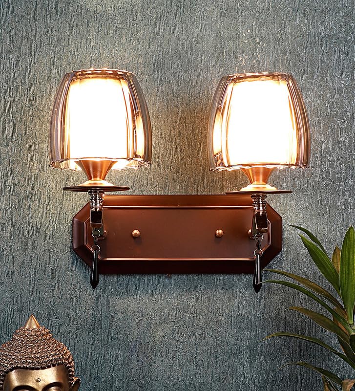 ELIANTE Brown Iron Wall Light Without Bulb Decorative Light for Home Office Bedroom Drawing Room by Jainsons Lights - Image 1