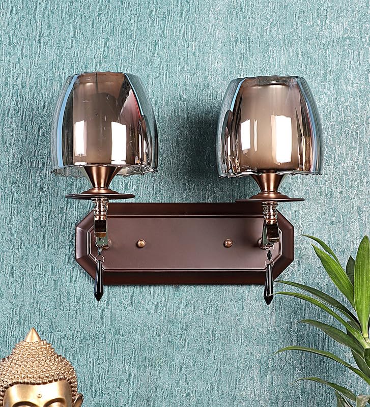 ELIANTE Brown Iron Wall Light Without Bulb Decorative Light for Home Office Bedroom Drawing Room by Jainsons Lights - Image 2