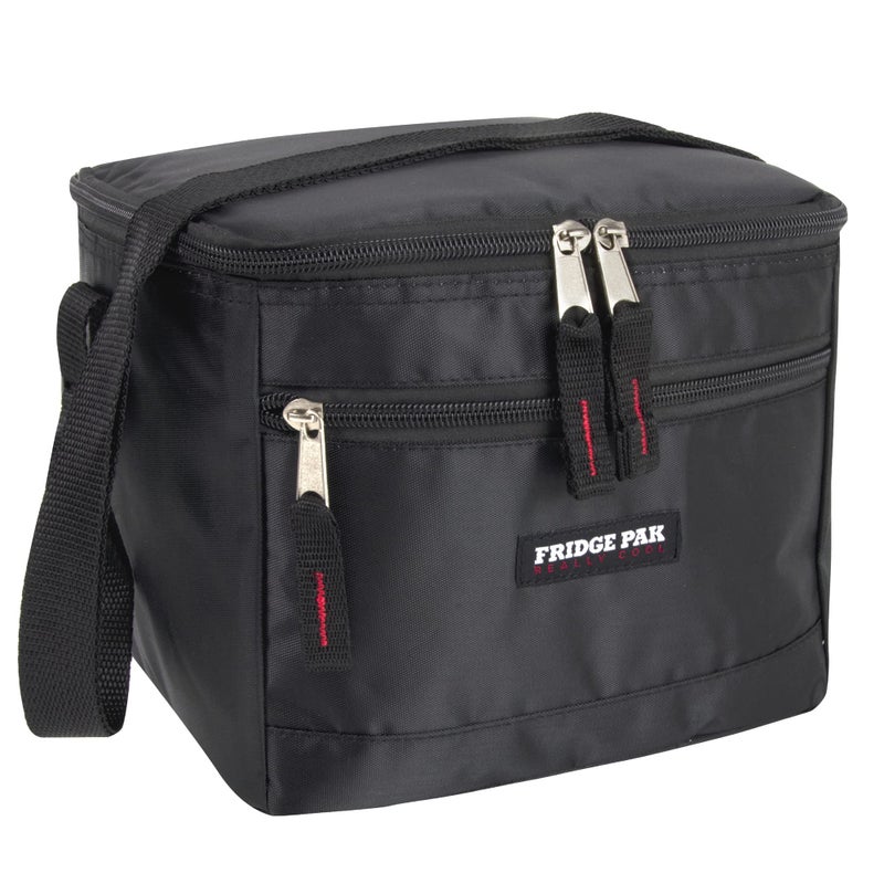 Fridge Pak 6 Can Cooler Bags Insulated Soft Cooler Lunch Bag for Men, Waterproof Leak Proof Cooler Bags Insulated (Black on Black) - Image 1