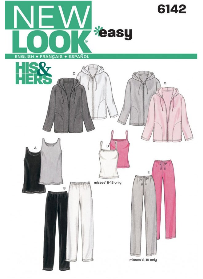Simplicity Creative Group Inc - Patterns New Look Sewing Pattern 6142 Miss/Men Separates, Size A  - Image 1