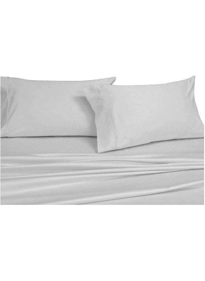 happy at home Split King Sheets for Adjustable Beds - Fits Upto 18" Deep Pocket Split King Sheets - Giza Dream Sheets -Twin XL- 5 Pcs Split King Sheet Set - Giza Cotton Sheet Set -Silver Split King