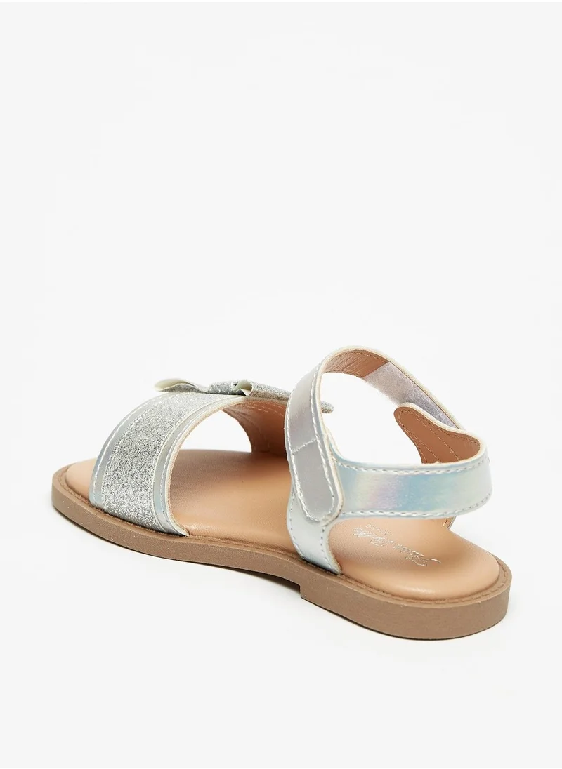 فلورا بيلا Glitter Textured Sandals with Hook and Loop Closure