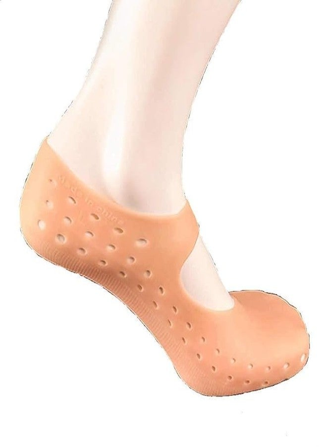 Elcaro Anti Crack Full Length Silicone Protector Moisturizing Socks for Foot-Care and Heel Cracks - Image 1