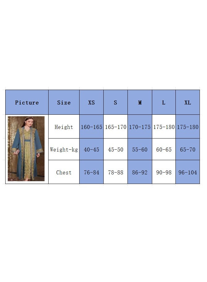 عباية نسائية عصرية مرقعة بالزهور مفتوحة من الأمام وأكمام طويلة وفستان بدون أكمام - Image 4