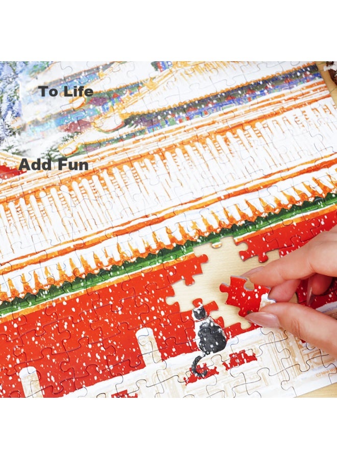 Toi Huiyichao Puzzle, Adult Version, 300 Pieces, Stress Relief, Boredom Buster, High Difficulty Handmade Toy, Forbidden City Four Seasons - Winter - Image 5