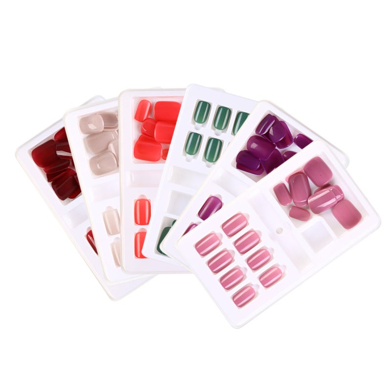 Fake Nails Tips Set 12 Different Sizes Natural French Short False Nails Tips Full Cover Acrylic Artificial Nails for Nail Salons & DIY Nail Art Tool - Image 2