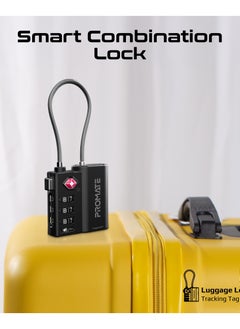 Promate TSA-Approved Smart Lock with Anti-Loss Tracking, Apple Find My App Compatibility, Worldwide Precise Tracking, Loud Alarm, Rechargeable Battery, and Privacy Protection - TagLock