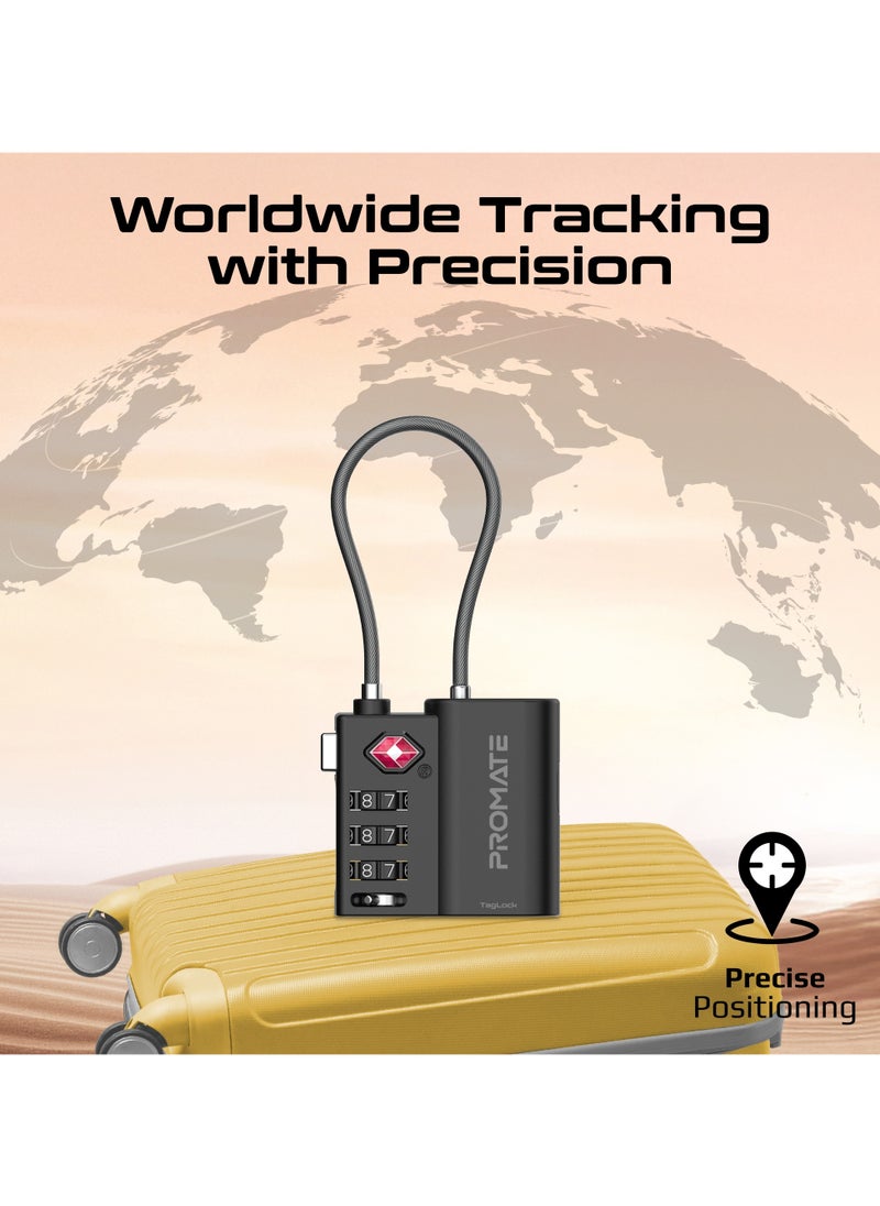 PROMATE - Promate TSA-Approved Smart Lock with Anti-Loss Tracking, Apple Find My App Compatibility, Worldwide Precise Tracking, Loud Alarm, Rechargeable Battery, and Privacy Protection - TagLock - Image 1