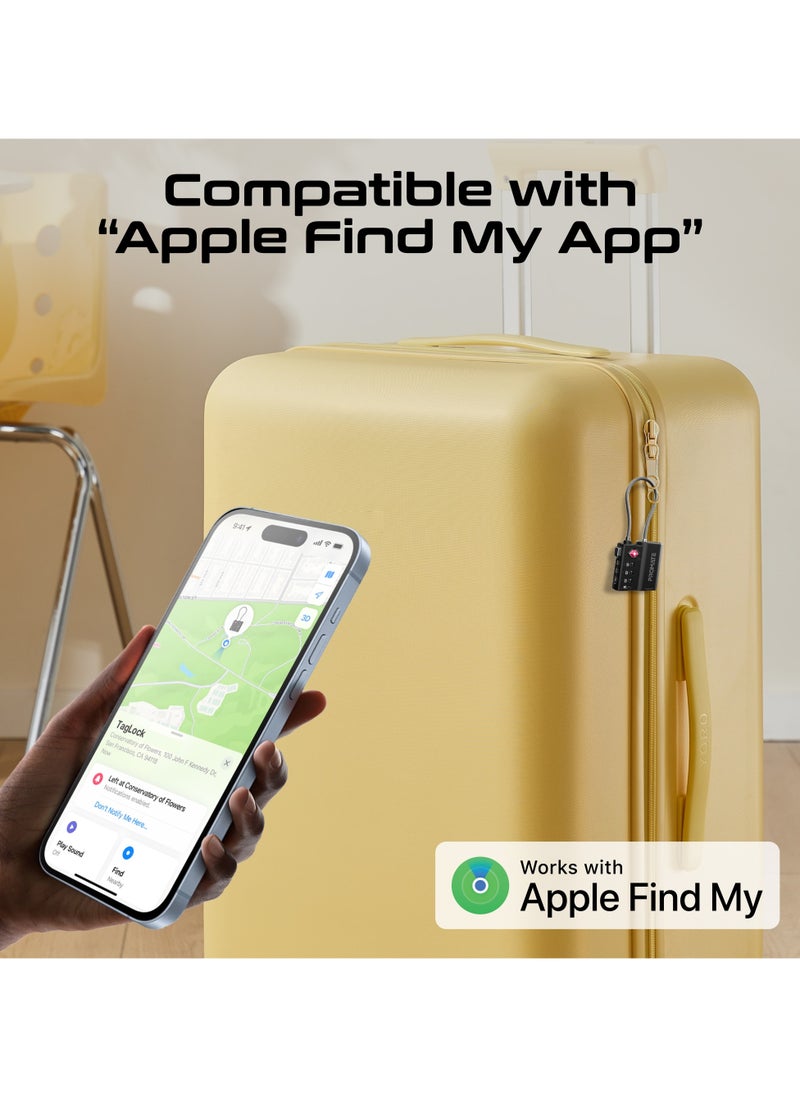 PROMATE - Promate TSA-Approved Smart Lock with Anti-Loss Tracking, Apple Find My App Compatibility, Worldwide Precise Tracking, Loud Alarm, Rechargeable Battery, and Privacy Protection - TagLock - Image 1