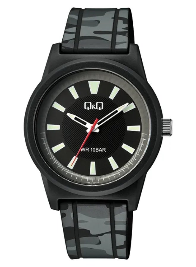 Q&Q Men's Analog Quartz Watch - V35A-001VY BLACK - Image 2