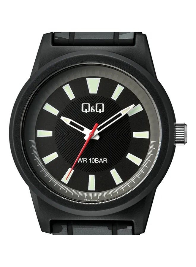 Q&Q Men's Analog Quartz Watch - V35A-001VY BLACK - Image 1
