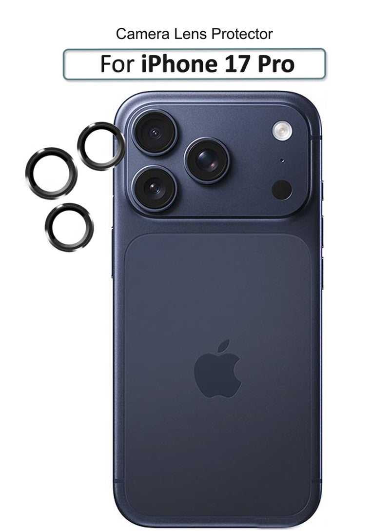 For Apple iPhone 17 Pro Back Camera Lens Glass Protector / Lens Shield / Scratch-Resistant Camera Glass Protector - Black - Image 1