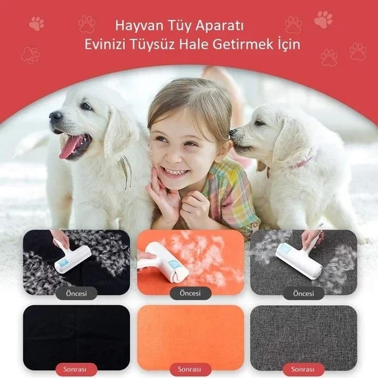 Bizimevde Cat Dog Pet Sweater Clothes Clothes Carpet Bed Feather Cleaner Bristle Dust Collector with Hopper SHM-010