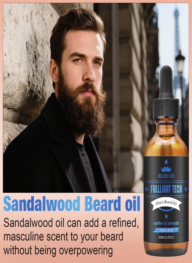 FULLLIGHT TECH Beard Oil for Men,4 Floz,2 Packs Natural Sandalwood & Unscented Beard Growth Oil with VE,Argan & Jojoba Oil,Softens,Moisturizes,Strengthens,Adds Shine,Reduces Frizz,No Fragrance Conditioner for Men - Image 5