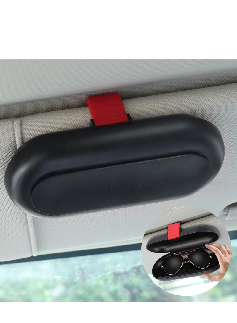 Car Sunglass Holder, Car Visor Sunglasses Case, Universal Automotive Eyeglasses Organizer Protective Box Car Accessories for Car - Image 1