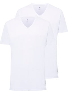 U.S. Polo Assn. Base. Polo Assn. - Men's White 2 Pack Round Collar T-Shirt 90002  - Image 1