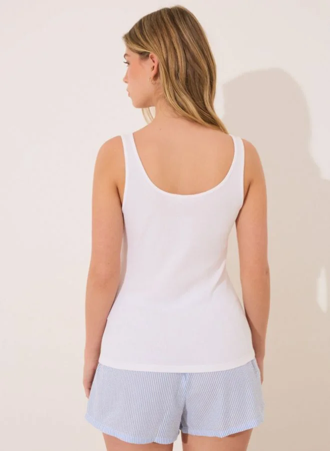 women'secret Blue cotton straps pyjamas