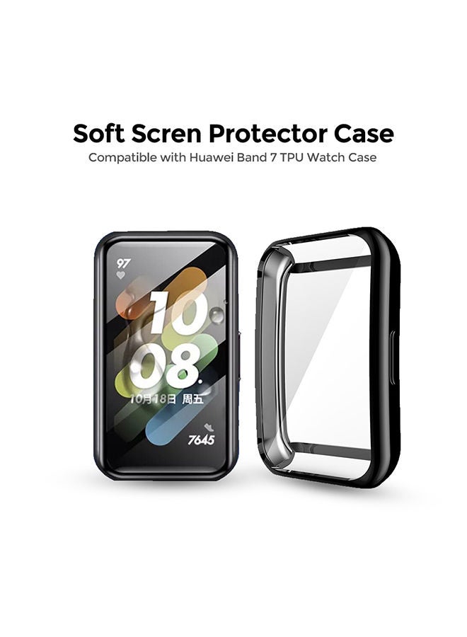 O Ozone [عبوة من قطعتين] حافظة TPU لساعة Huawei Band 7 - أسود - Image 3