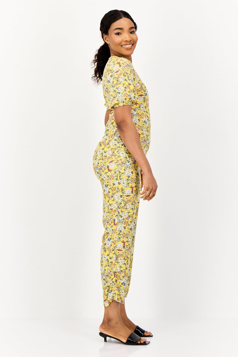 ONLY Women Floral Print Short Sleeve Jumpsuits, Multicolor - Image 3