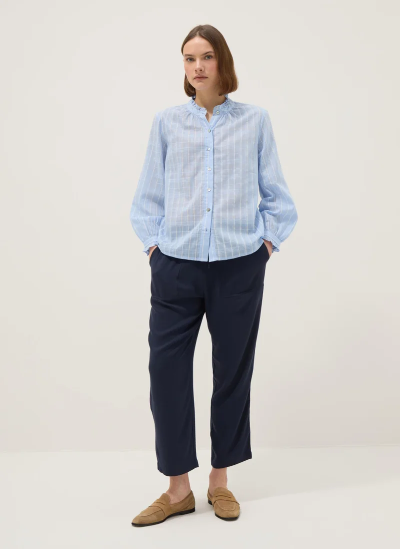 Ovs OVS Blue Jogger Trousers In Pure Viscose With Regular Fit