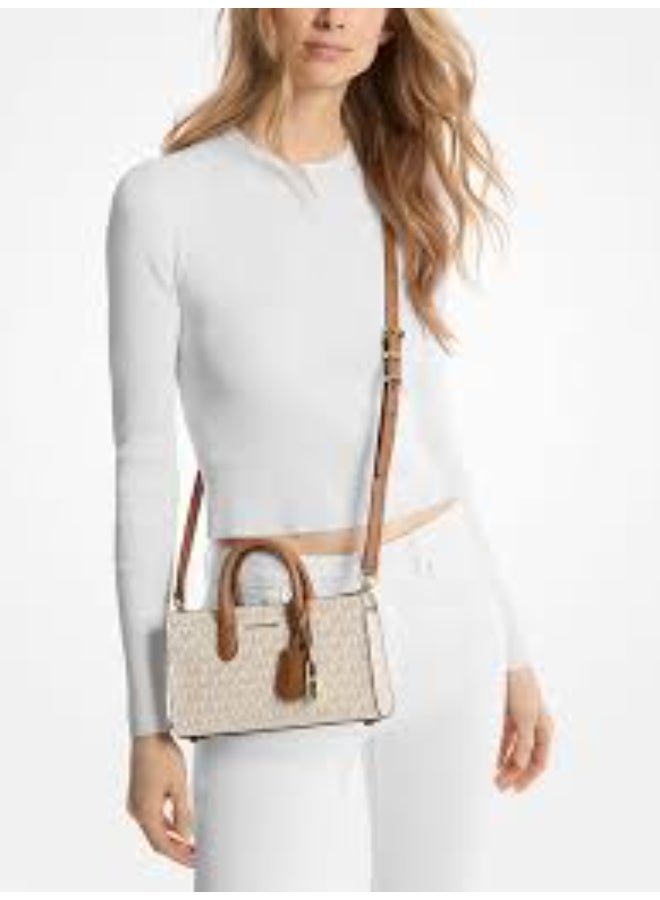 Michael Phelps Elegant Monogram Top-Handle Crossbody Bag - Image 4